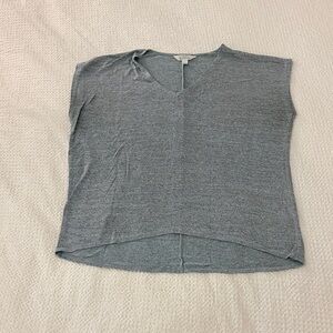 Market & Spruce Heather Gray V-Neck Blouse
